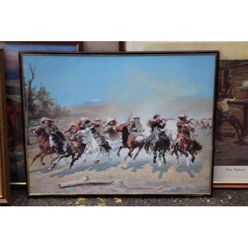 140 - QUANTITY OF WESTERN PICTURES
64 X 49CM