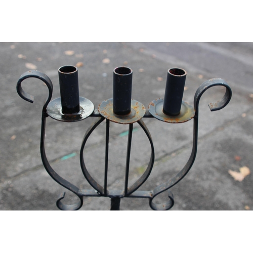 433 - IRON CANDELABRA AND COMPANION SET 
123CM