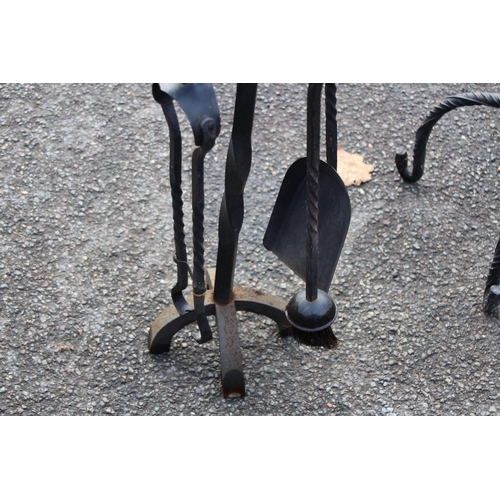 433 - IRON CANDELABRA AND COMPANION SET 
123CM