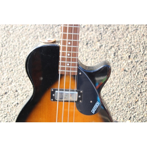 614 - GRETSCH BASS GUITAR AND STAND (MQ)