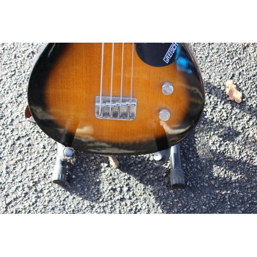 614 - GRETSCH BASS GUITAR AND STAND (MQ)