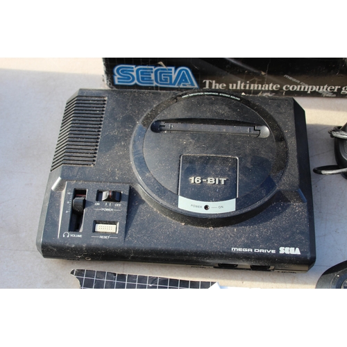 627 - RETRO SEGA MEGA DRIVE INCLUDING THREE GAMES