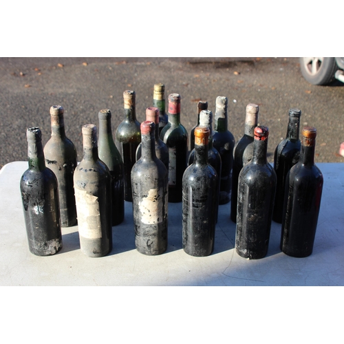 687 - QUANTITY OF VINTAGE RED WINE x17 - BLOWN