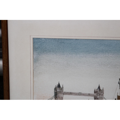 145 - WATERCOLOUR OF TOWER BRIDGE SIGNED PETER McLAUGHLIN
50 X 43CM