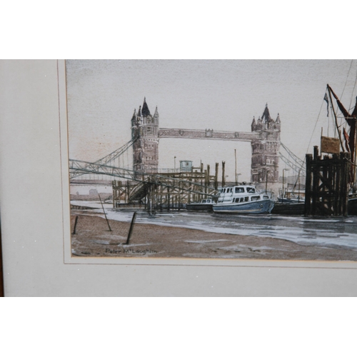 145 - WATERCOLOUR OF TOWER BRIDGE SIGNED PETER McLAUGHLIN
50 X 43CM