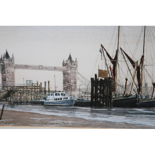 145 - WATERCOLOUR OF TOWER BRIDGE SIGNED PETER McLAUGHLIN
50 X 43CM