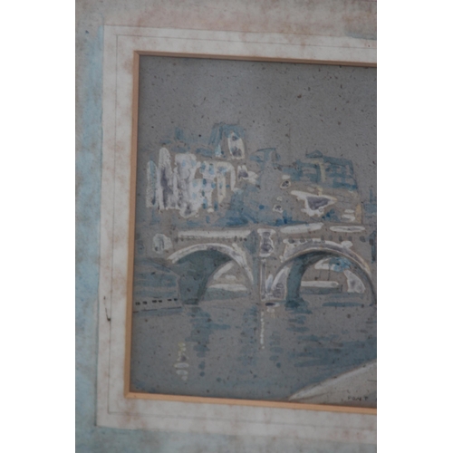 148 - 2 X FLORA RUSSELL WATERCOLOURS OF BRIDGES OVER A RIVER SEINE (MQ)
55 X 37CM