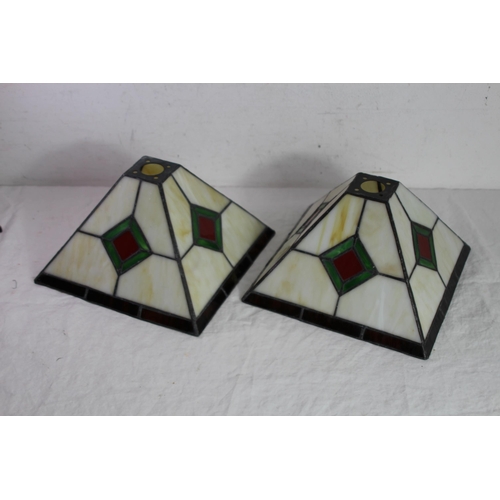 203 - PAIR OF TIFFANY STYLE LAMP SHADES
24 x 16CM