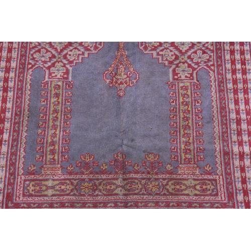 219 - EASTERN PRAYER RUG AND 2 WALL HANGINGS
118 X 118CM