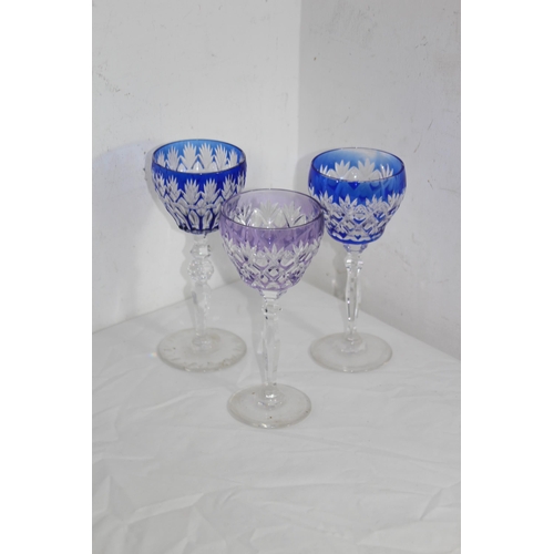 260 - 3 X CRYSTAL CZECHOSLOVAKIA GLASSES (MQ)