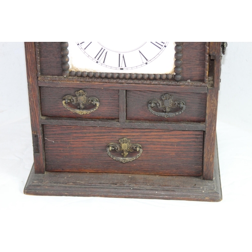 370 - ANTIQUE CLOCK CABINET 
29 X 36CM