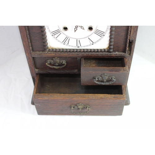 370 - ANTIQUE CLOCK CABINET 
29 X 36CM