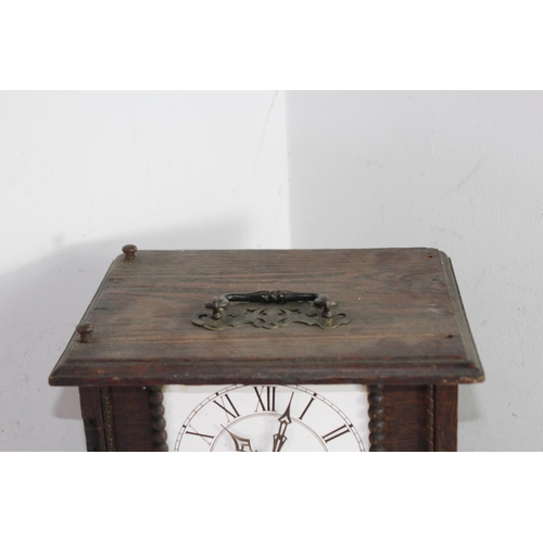 370 - ANTIQUE CLOCK CABINET 
29 X 36CM