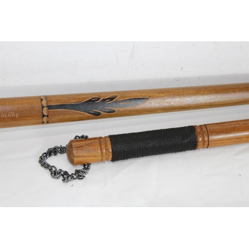 417 - MODERN MACE AND ORNATE WALKING CANE