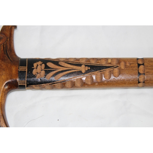 417 - MODERN MACE AND ORNATE WALKING CANE