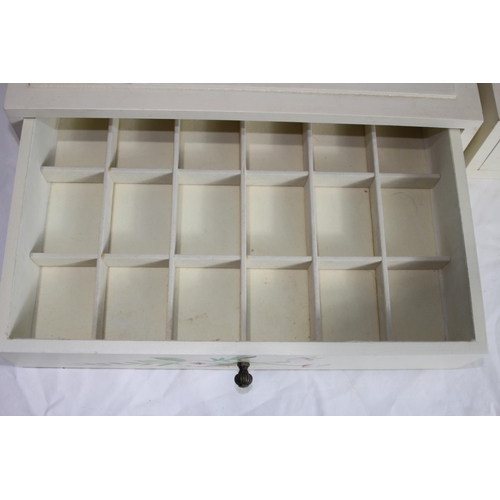 454 - 2 X TABLE TOP DISPLAY CABINETS WITH DRAWERS 
38 X 25 X 10CM