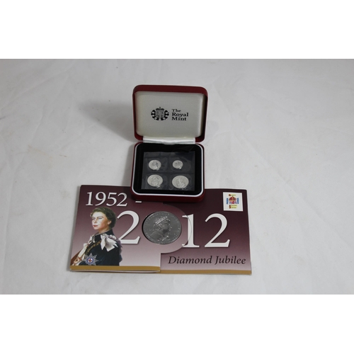 910 - MAUNDY MONEY SET AND DIAMOND JUBILEE COIN