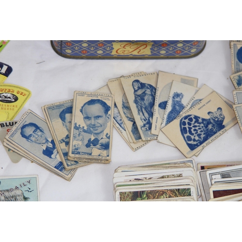 453 - QUANTITY OF CIGARETTE CARDS AND OLD TINS