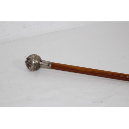 743 - SILVER TOP SWAGGER STICK - HIGHLAND LIGHT INFANTRY KINGS CROWN 1915