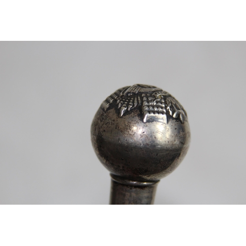 743 - SILVER TOP SWAGGER STICK - HIGHLAND LIGHT INFANTRY KINGS CROWN 1915