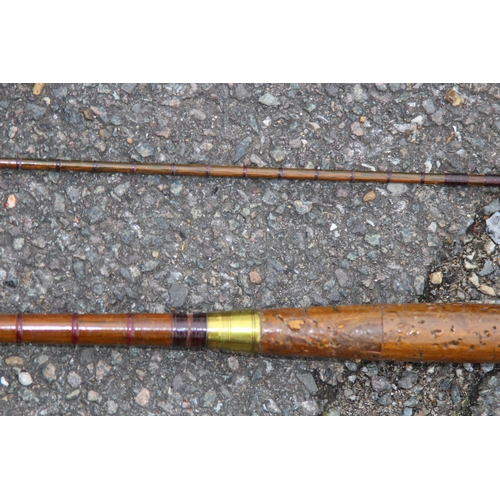 435 - VINTAGE POSSIBLY HARDY THE INVISIBLE CAIN ROD PLUS CAIN GAFF POLE