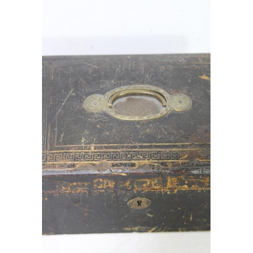 469 - ANTIQUE JEWELLERY BOX AND CONTENTS