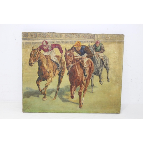 187 - OIL ON CANVAS OF A RACEHORSE SIGNED V. BERWYN JONES 1948
41 X 52CM