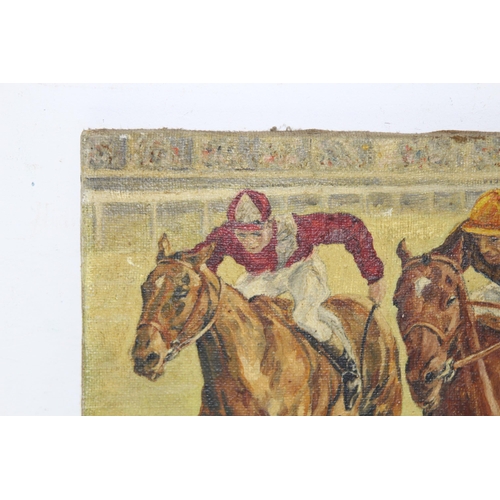 187 - OIL ON CANVAS OF A RACEHORSE SIGNED V. BERWYN JONES 1948
41 X 52CM