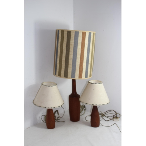 208 - 3 X RETRO WOODEN BASED LAMPS
76CM