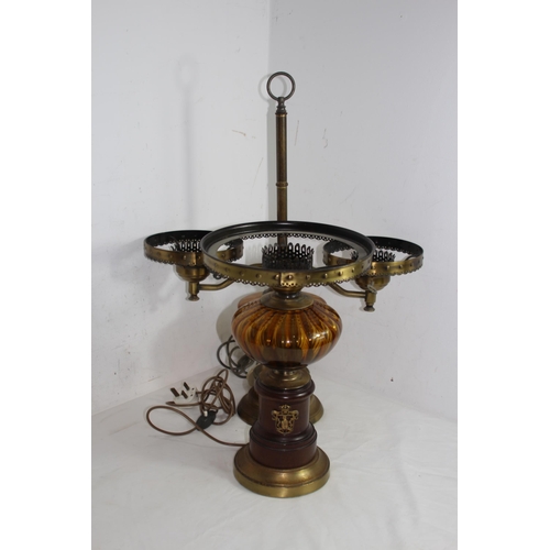 214 - 2 X VINTAGE OIL LAMPS
67CM