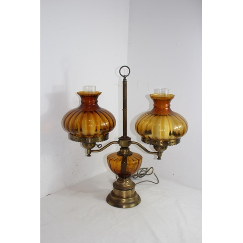 214 - 2 X VINTAGE OIL LAMPS
67CM