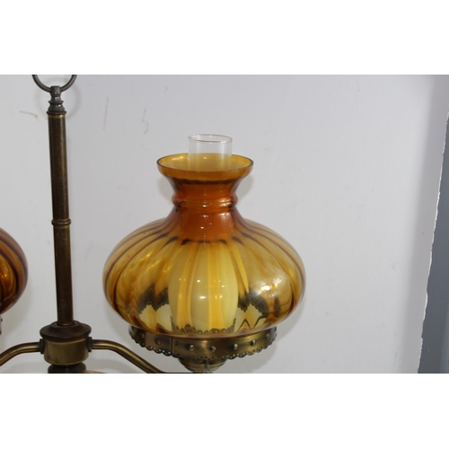 214 - 2 X VINTAGE OIL LAMPS
67CM