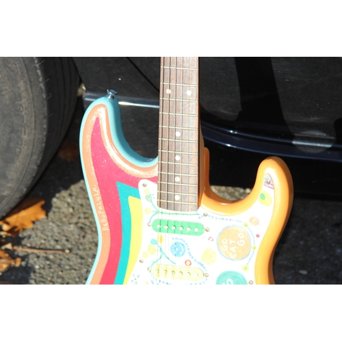 629 - SQUIER ELECTRIC GUITAR WITH HARD CASE