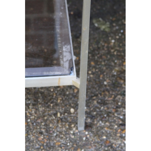 97 - PAIR OF GLASS AND CHROME SIDE TABLES (MQ)
56 X 64CM