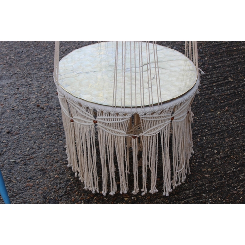 12 - LARGE VINTAGE MACRAME HANGING PLANT HOLDER AND TABLE
210 X 62CM