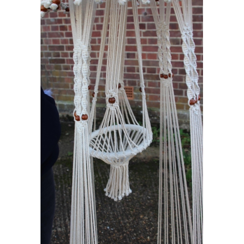 12 - LARGE VINTAGE MACRAME HANGING PLANT HOLDER AND TABLE
210 X 62CM