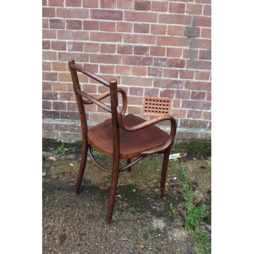 16 - VINTAGE BENTWOOD CHAIR WITH FAUX CROCODILE SKIN DESIGN ON SEAT
53 X 43 X 94CM