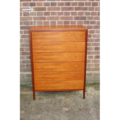 18 - VINTAGE LOUGHBOROUGH FOR HEALS CHEST OF 6 DRAWERS WITH ORIGINAL BRASS HANDLES
85 x 46 X 116CM