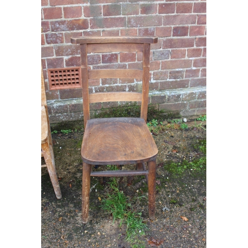 21 - 5 X PINE CHURCH CHAIRS AND STOOL
37 X 37 X 83CM