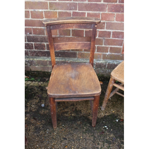 21 - 5 X PINE CHURCH CHAIRS AND STOOL
37 X 37 X 83CM