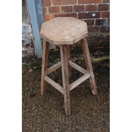 21 - 5 X PINE CHURCH CHAIRS AND STOOL
37 X 37 X 83CM