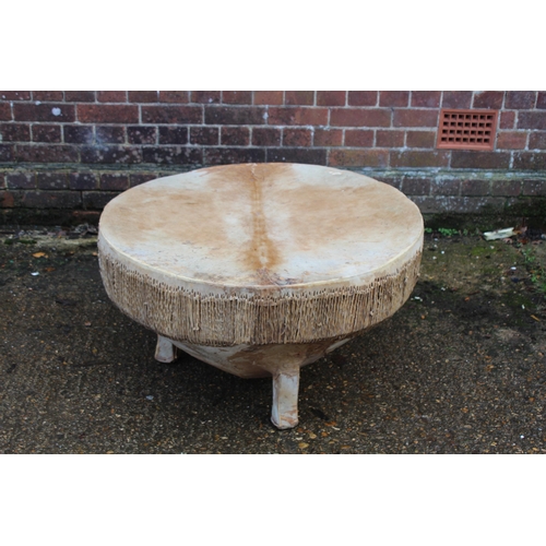 25 - RETRO HIDE DRUM COFFEE TABLE 
86 X 47CM