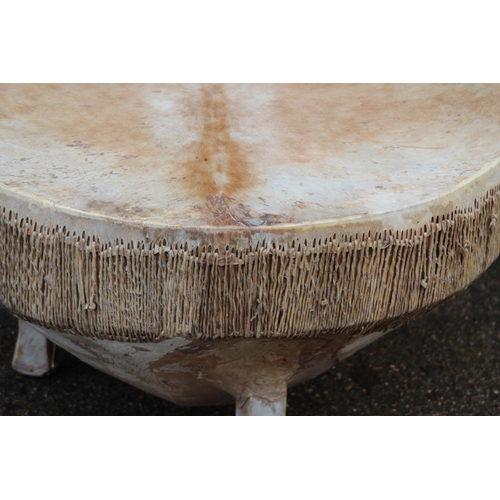 25 - RETRO HIDE DRUM COFFEE TABLE 
86 X 47CM