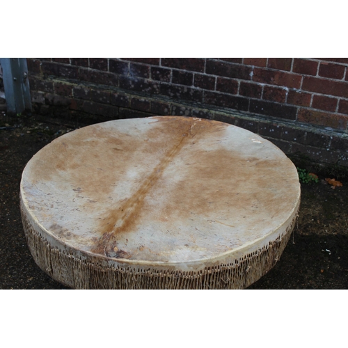 25 - RETRO HIDE DRUM COFFEE TABLE 
86 X 47CM