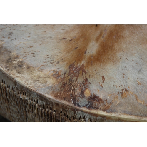 25 - RETRO HIDE DRUM COFFEE TABLE 
86 X 47CM