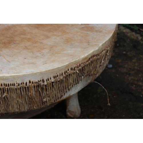 25 - RETRO HIDE DRUM COFFEE TABLE 
86 X 47CM