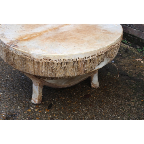 25 - RETRO HIDE DRUM COFFEE TABLE 
86 X 47CM