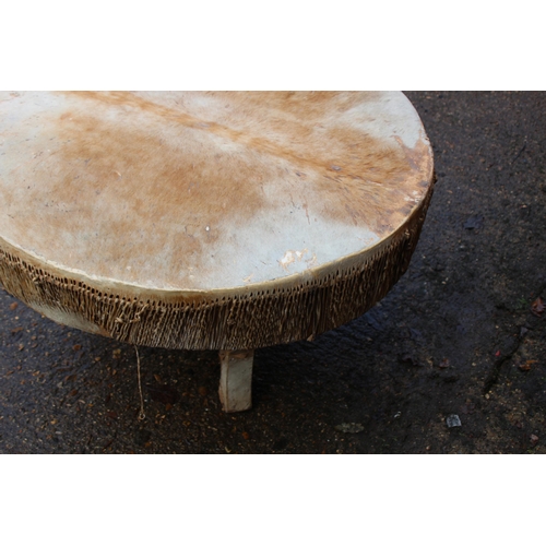 25 - RETRO HIDE DRUM COFFEE TABLE 
86 X 47CM