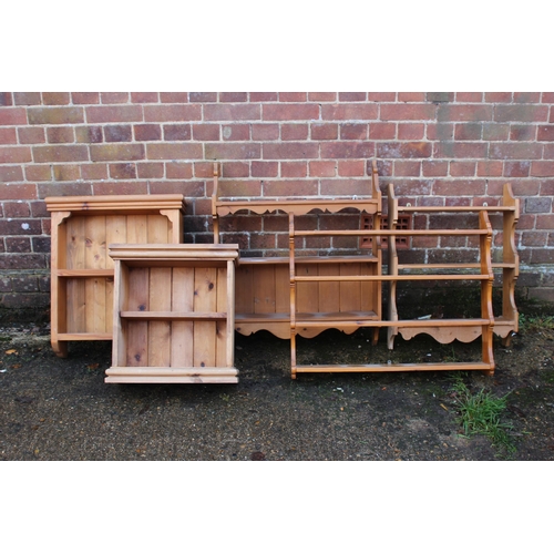 26 - QUANTITY OF PINE OPEN SHELVES x5
74 X 13 X 66CM