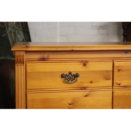 28 - LARGE PINE CHEST OF DRAWERS 
89 X 46 X 142CM